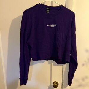 Purple Cropped Sweatshirt